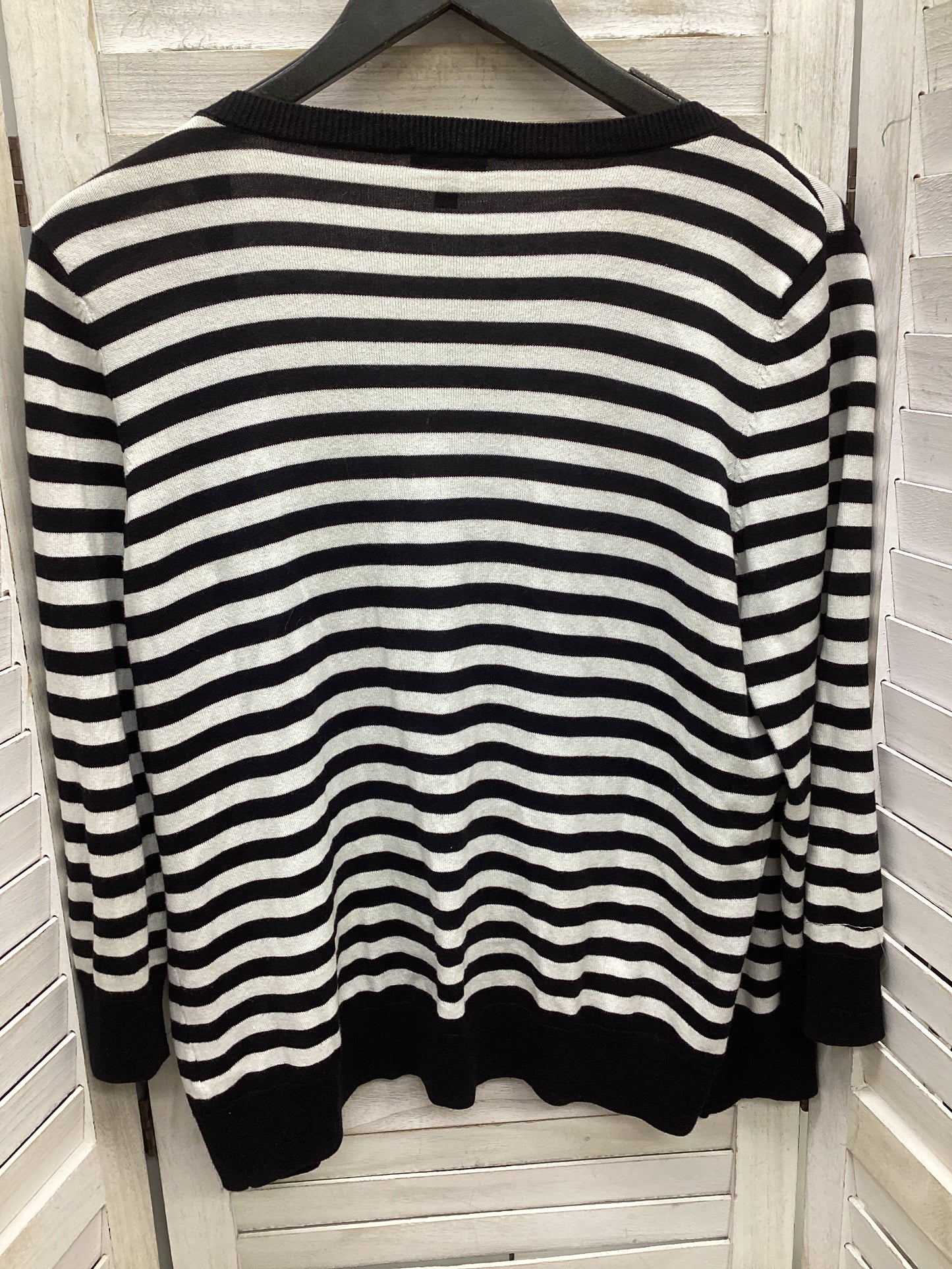 Cardigan By Talbots In Striped Pattern, Size: L