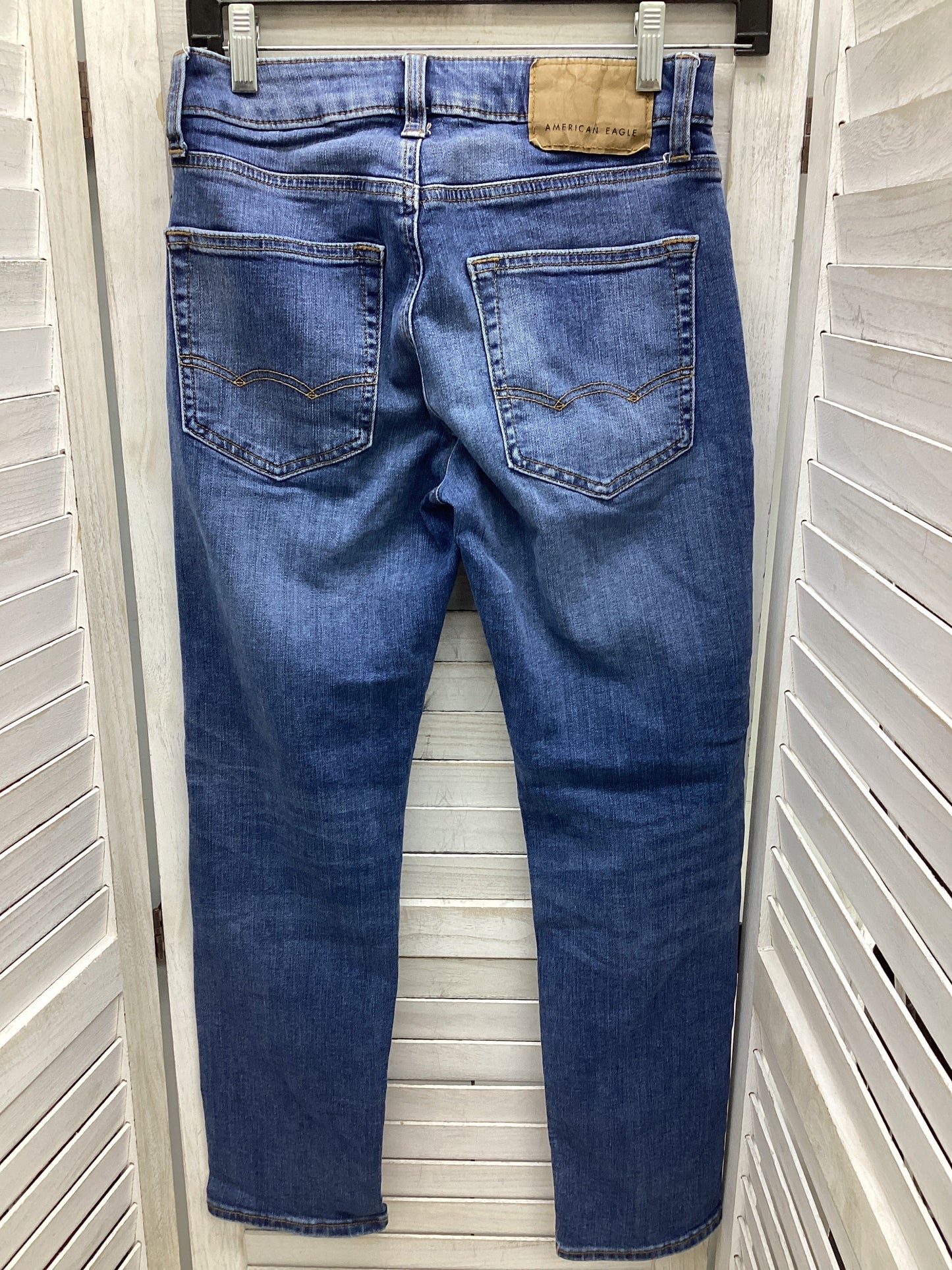 Jeans Skinny By American Eagle In Blue Denim, Size: 26