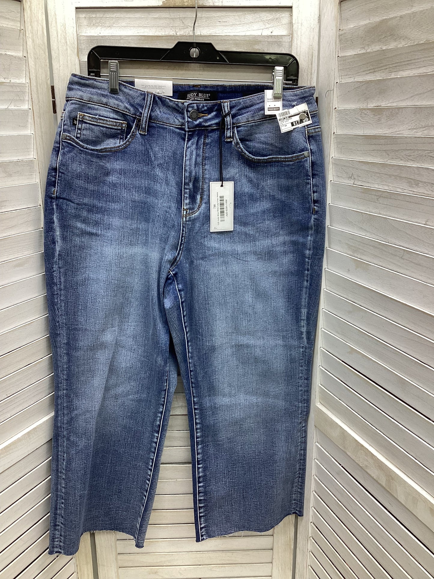 Jeans Cropped By Judy Blue In Blue Denim, Size: 14