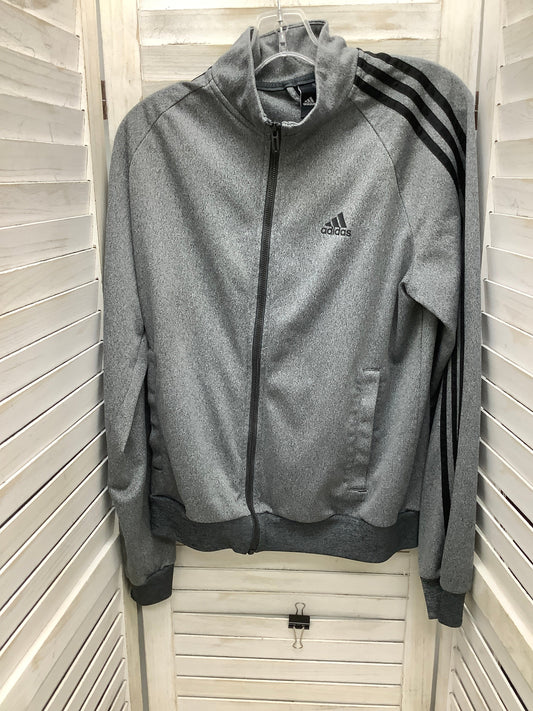 Athletic Jacket By Adidas In Grey, Size: S