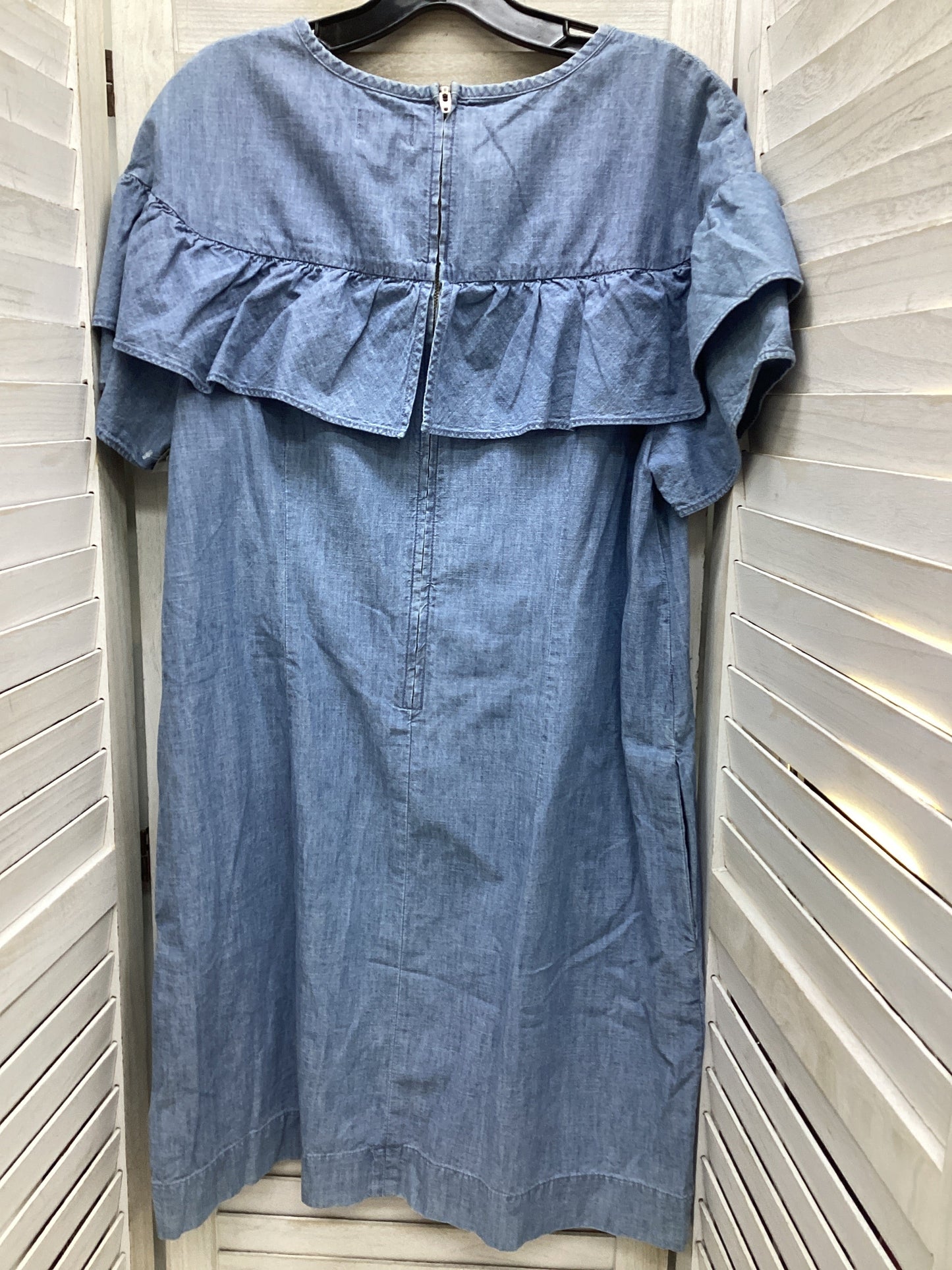 Dress Casual Midi By J. Crew In Blue Denim, Size: 12