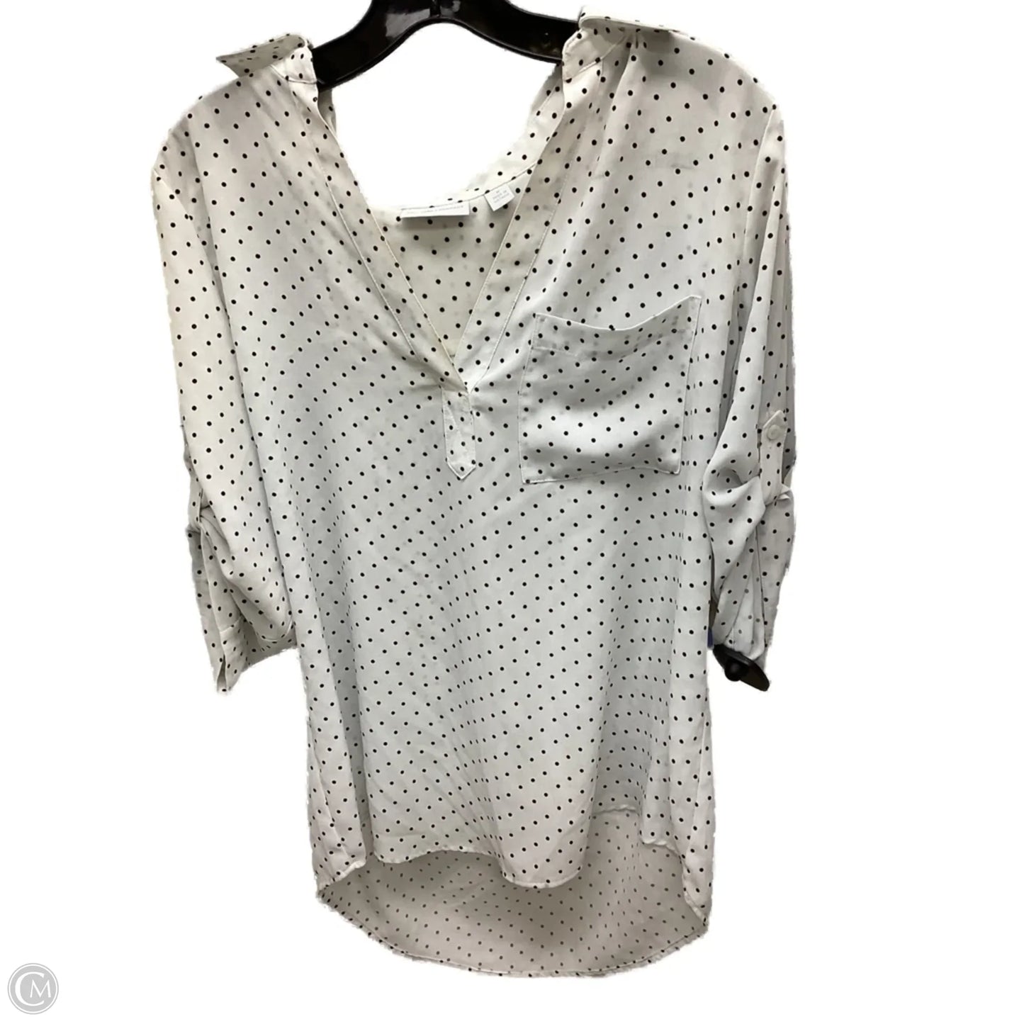 Top 3/4 Sleeve By New York And Co In Polkadot Pattern, Size: M