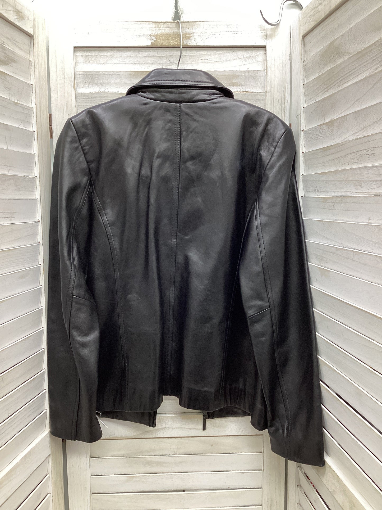 Jacket Leather By Nine West In Black, Size: M