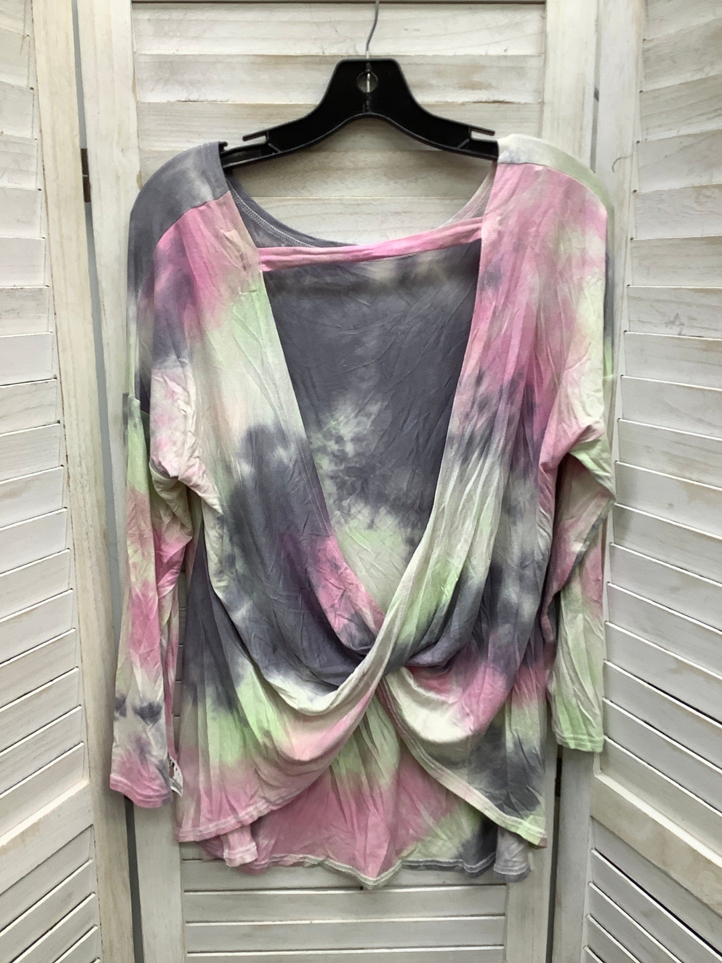 Top Long Sleeve By Simply Southern In Tie Dye Print, Size: Xl