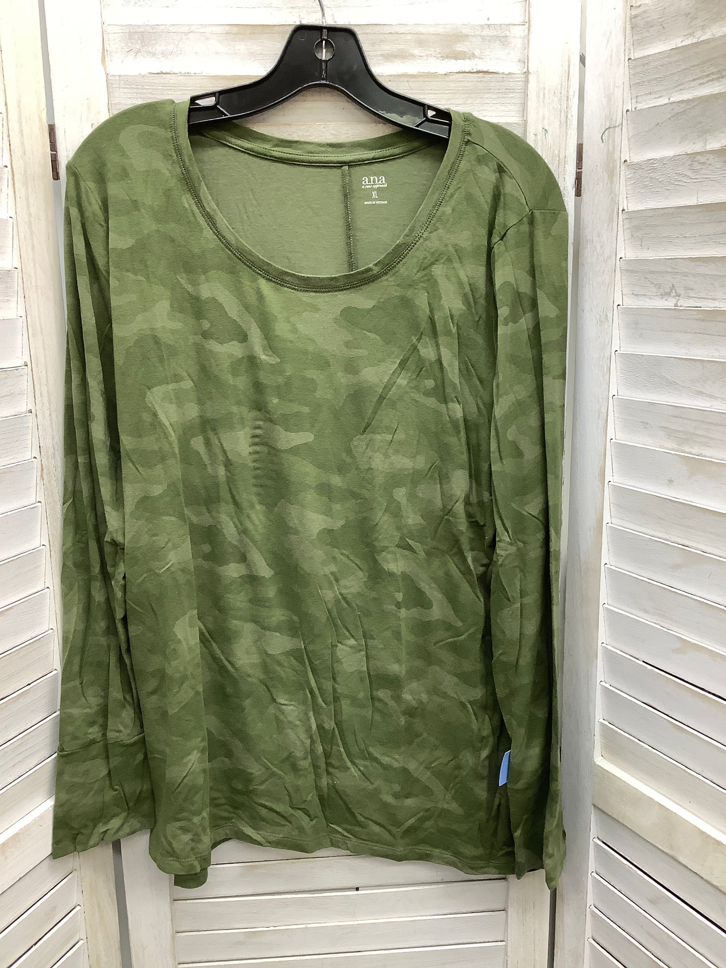 Top Long Sleeve By Ana In Camouflage Print, Size: Xl