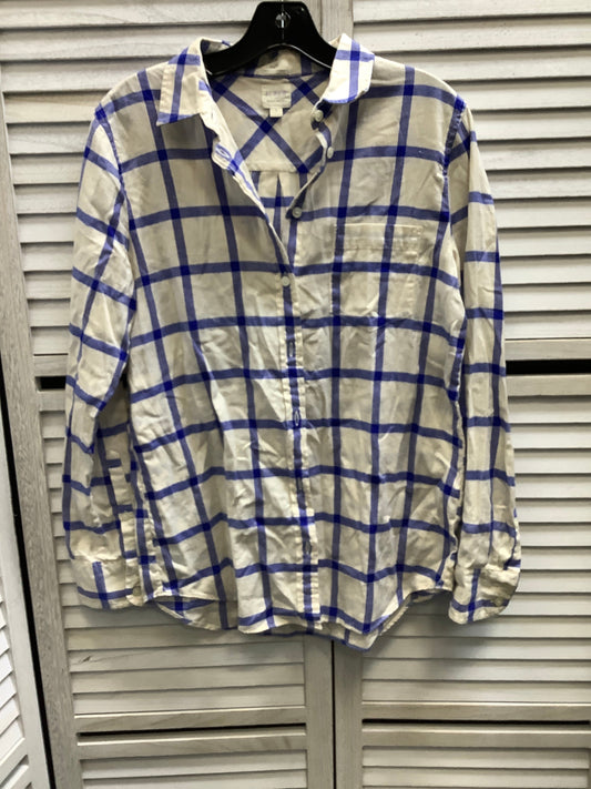 Top Long Sleeve By J. Crew In Plaid Pattern, Size: S