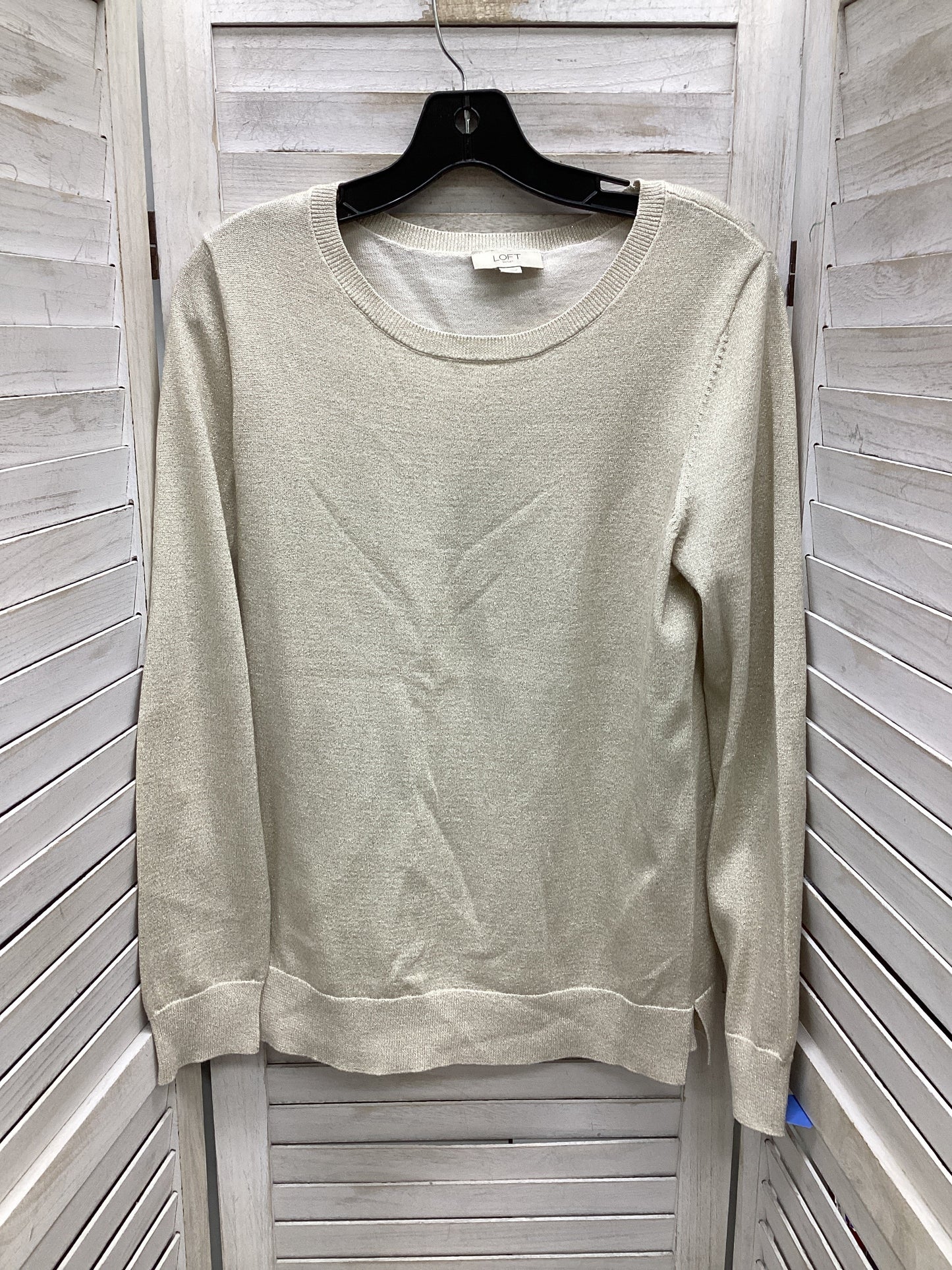 Top Long Sleeve By Loft In Cream, Size: L