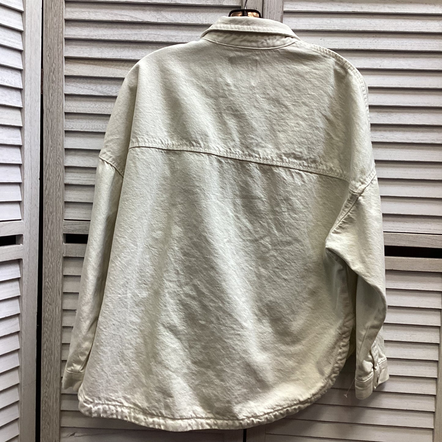 Jacket Denim By Zara In White, Size: M