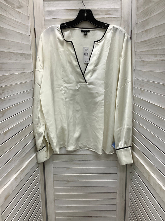 Top Long Sleeve By Ann Taylor In White, Size: M