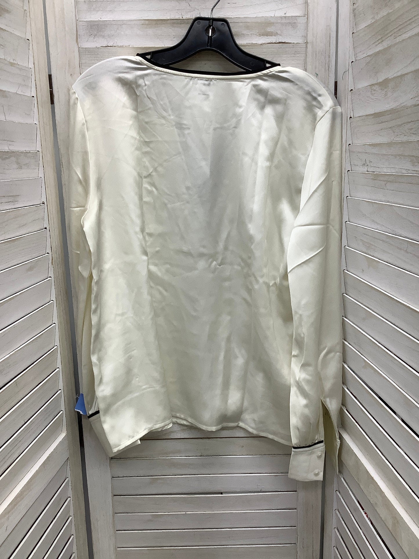 Top Long Sleeve By Ann Taylor In White, Size: M