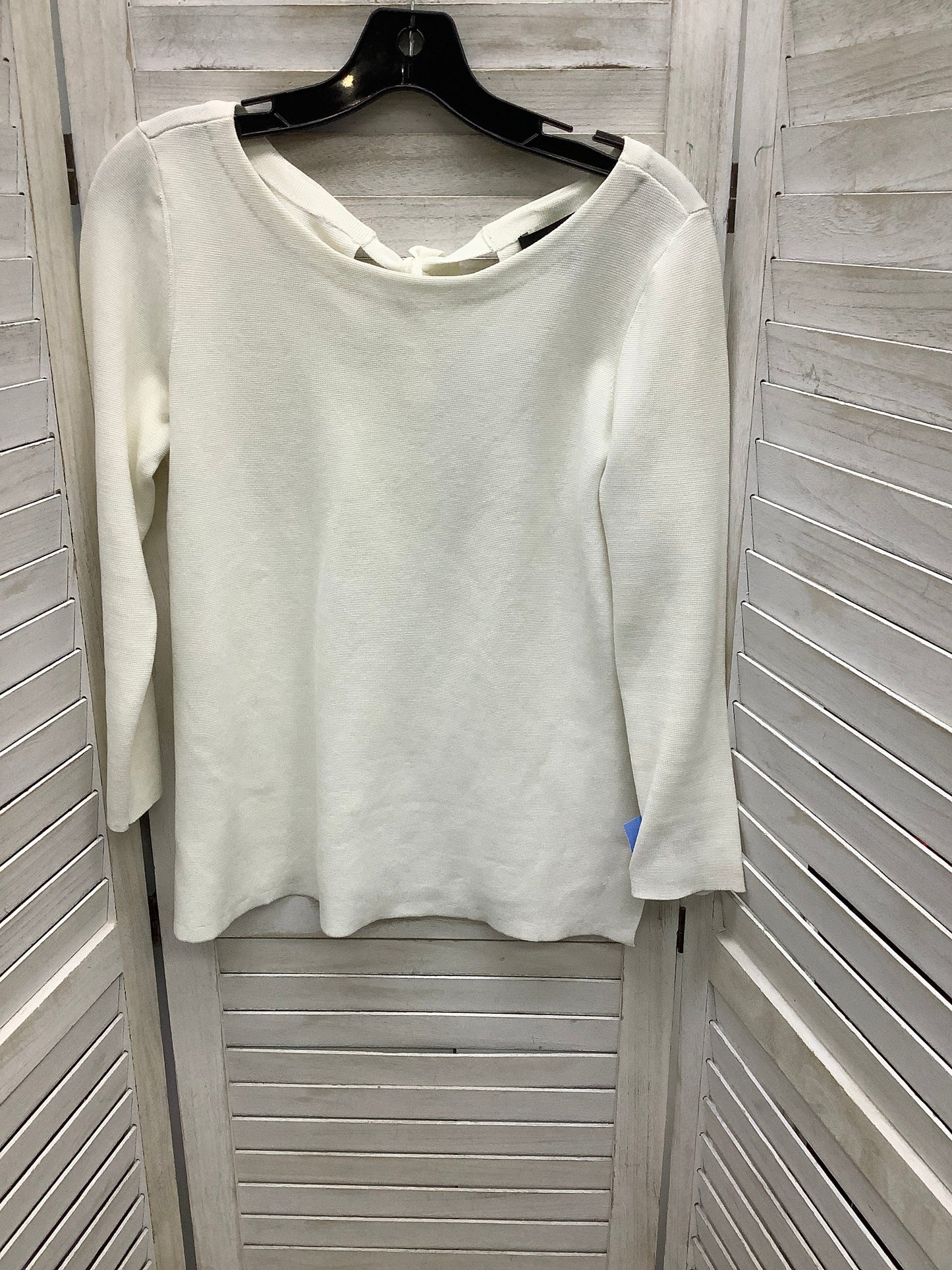 Top Long Sleeve By Ann Taylor In Cream, Size: M