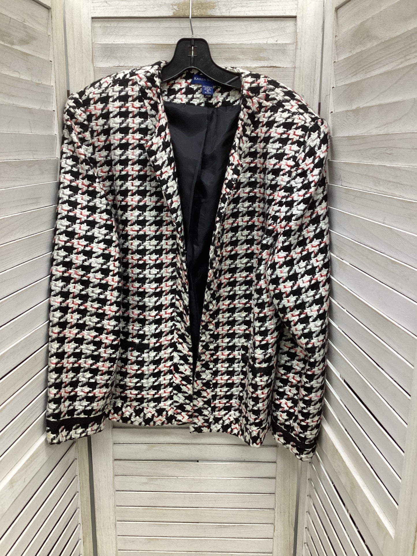 Blazer By Karen Scott In Plaid Pattern, Size: 16