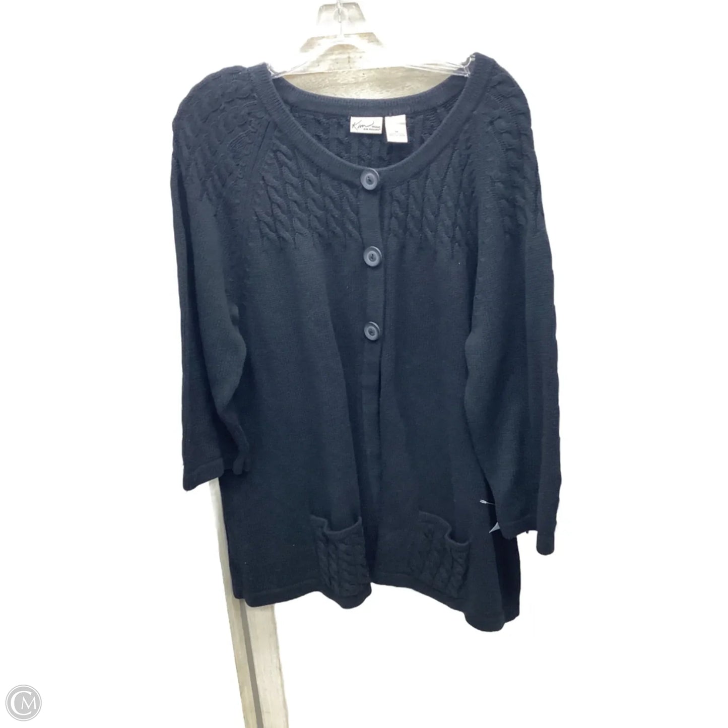 Cardigan By Kim Rogers In Black, Size: 1x
