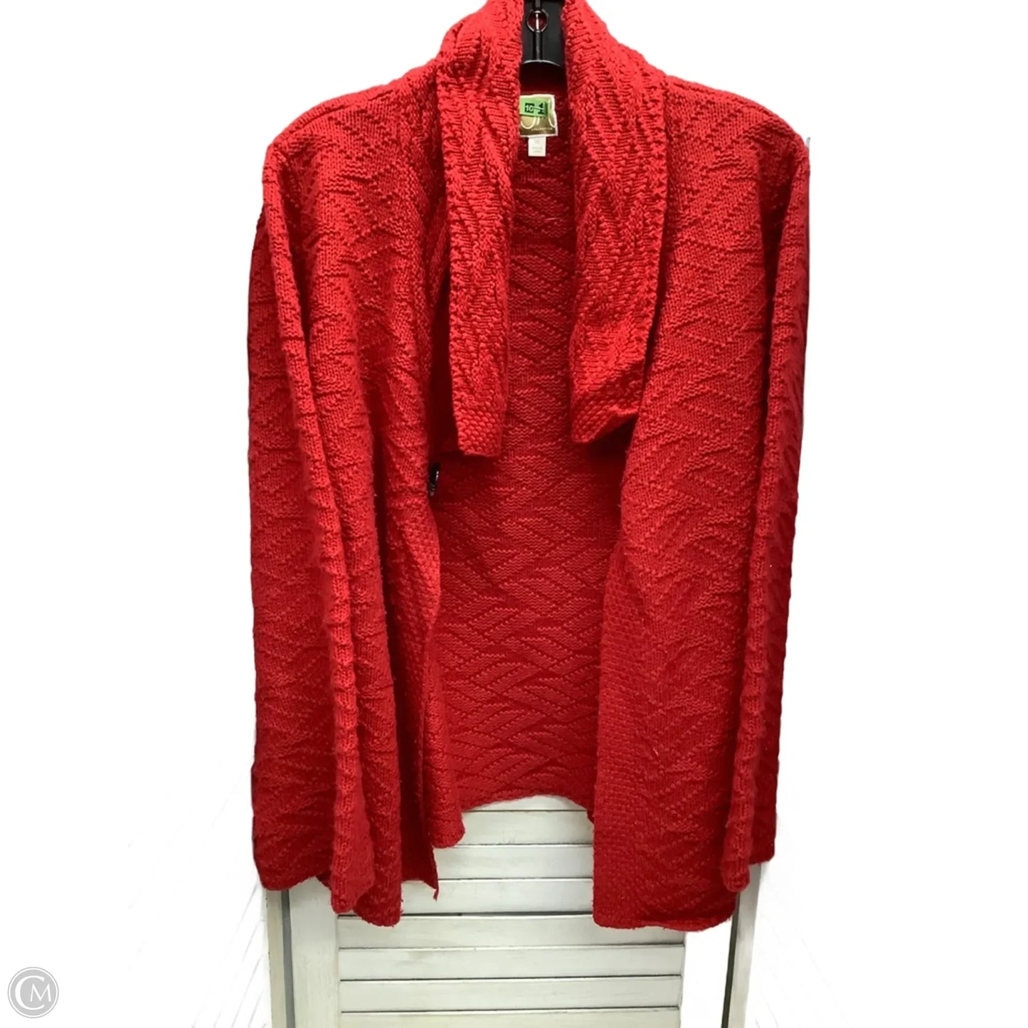 Cardigan By Jm Collections In Red, Size: Xl