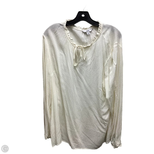 Top Long Sleeve By Croft And Barrow In Cream, Size: 2x