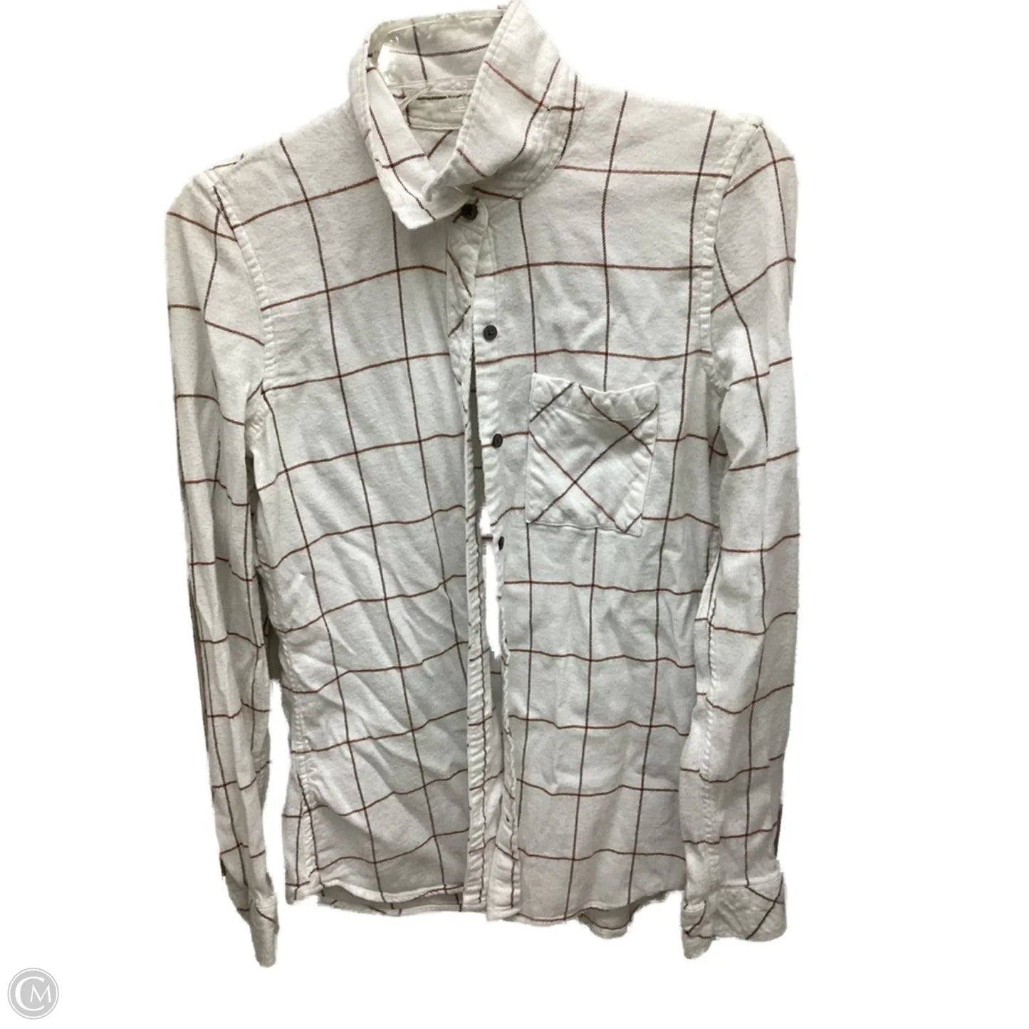 Top Long Sleeve By Gap In Plaid Pattern, Size: M