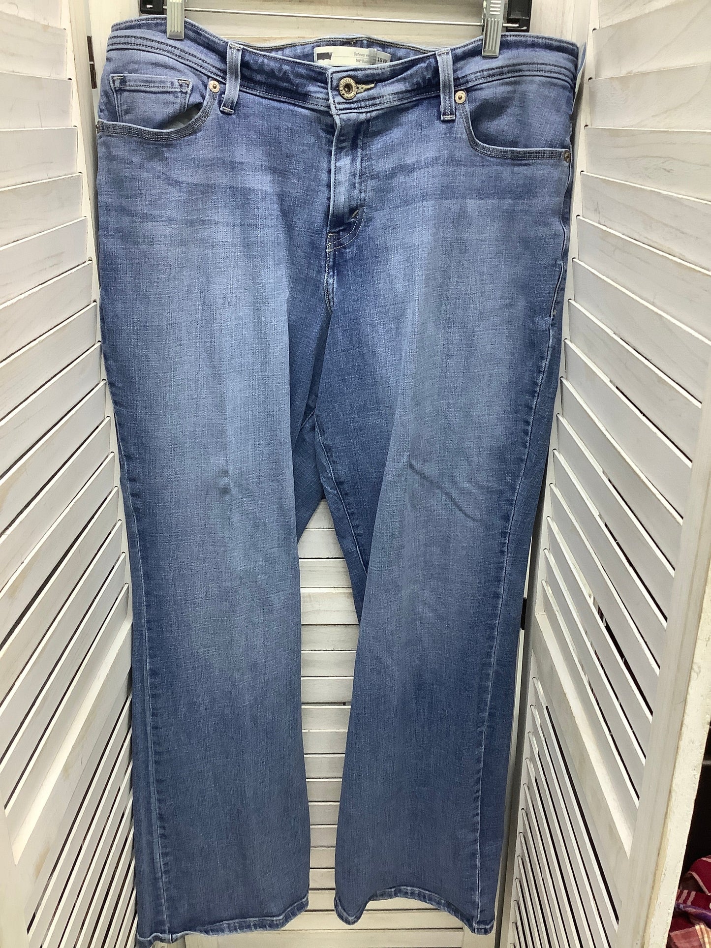 Jeans Skinny By Levis In Blue Denim, Size: 18