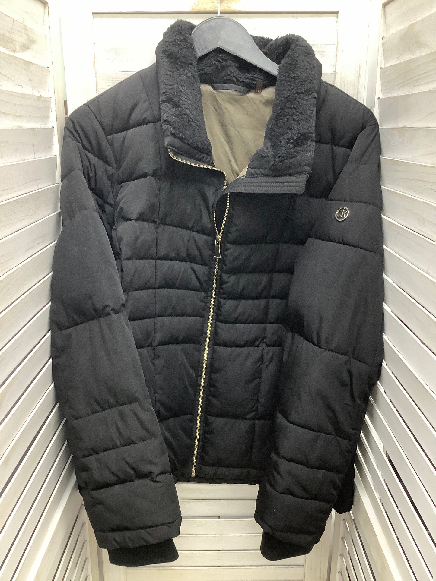 Coat Puffer & Quilted By Calvin Klein In Black, Size: Xl