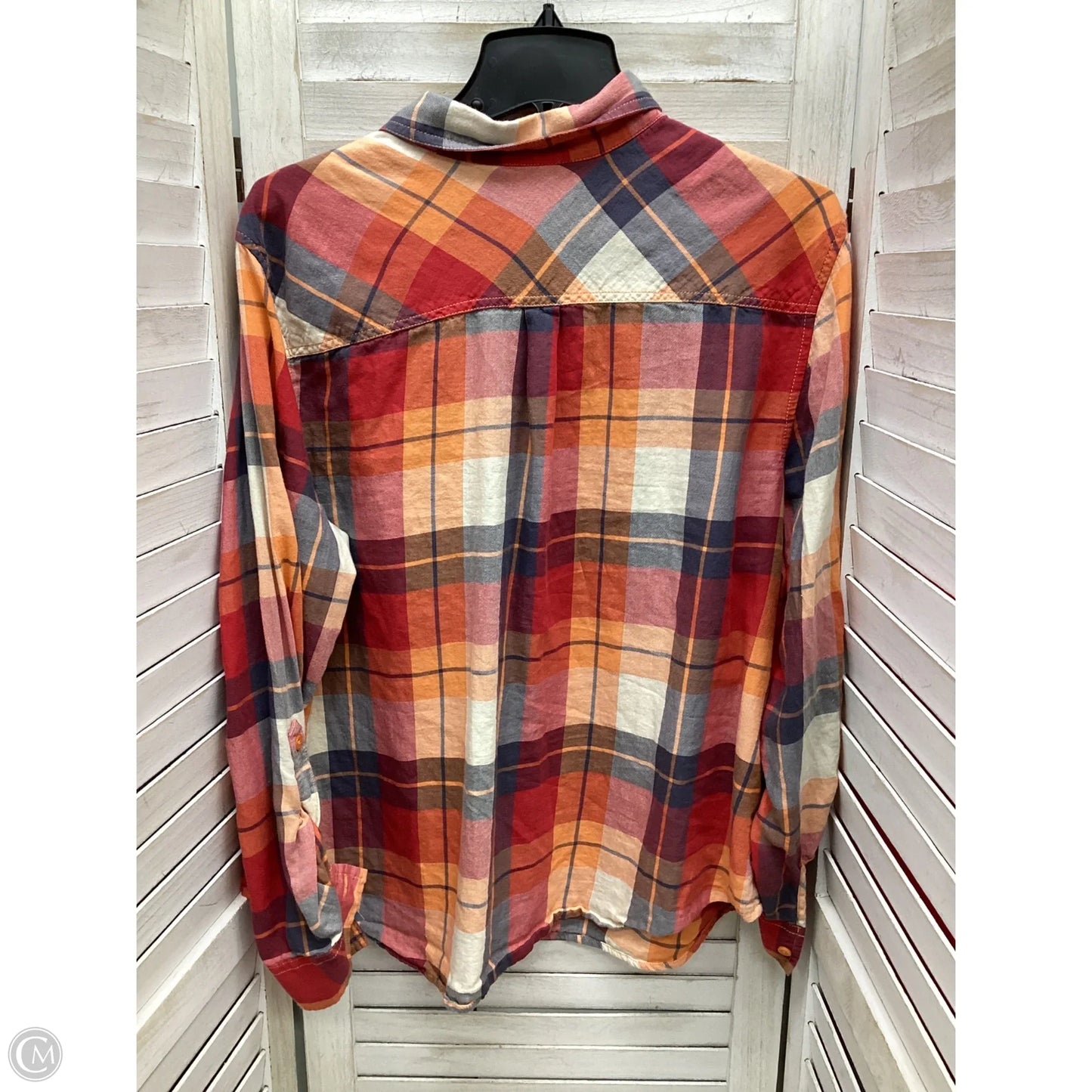 Top Long Sleeve By Faded Glory In Plaid Pattern, Size: Xxl