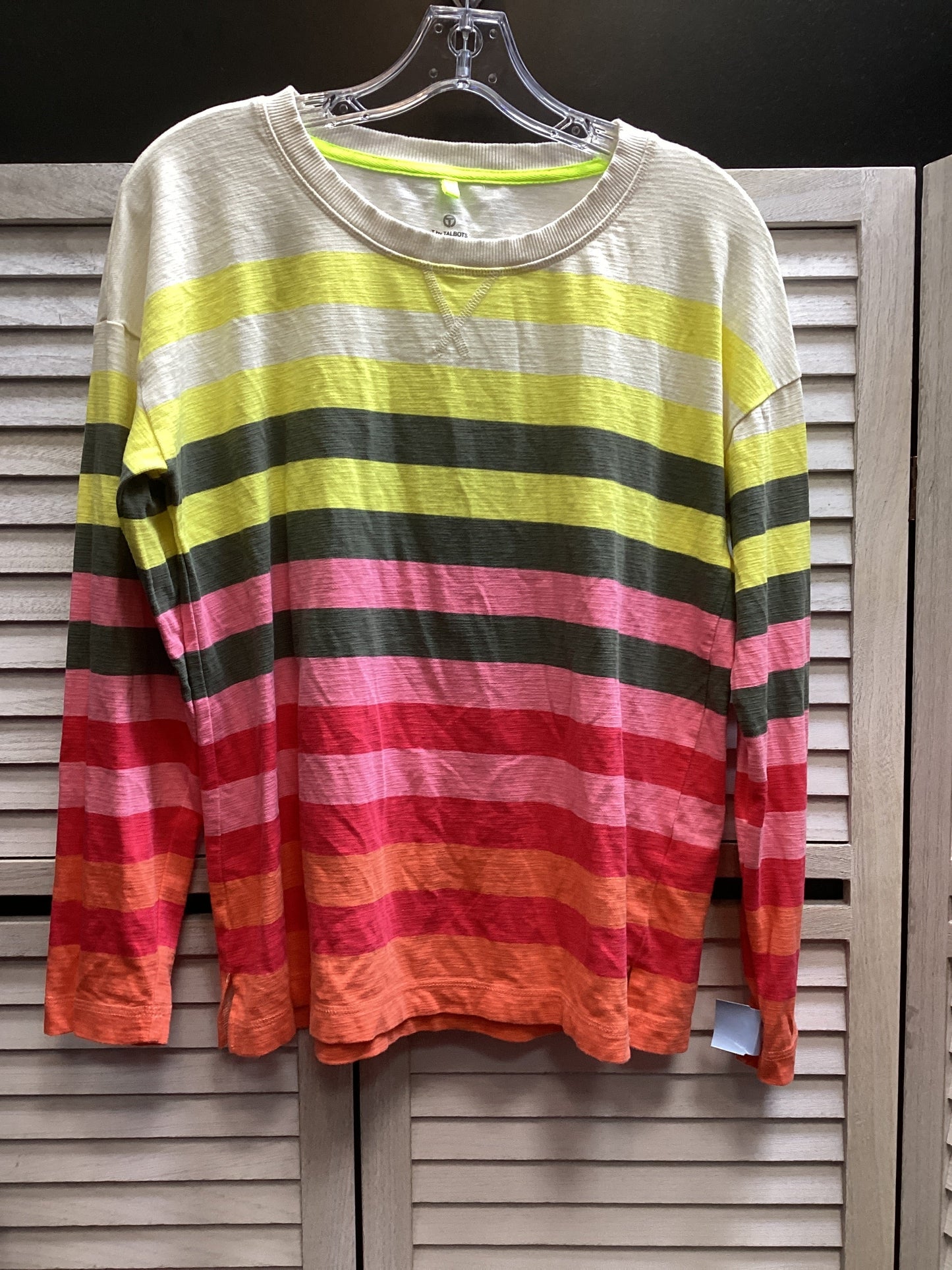 Top Long Sleeve By Talbots In Striped Pattern, Size: S