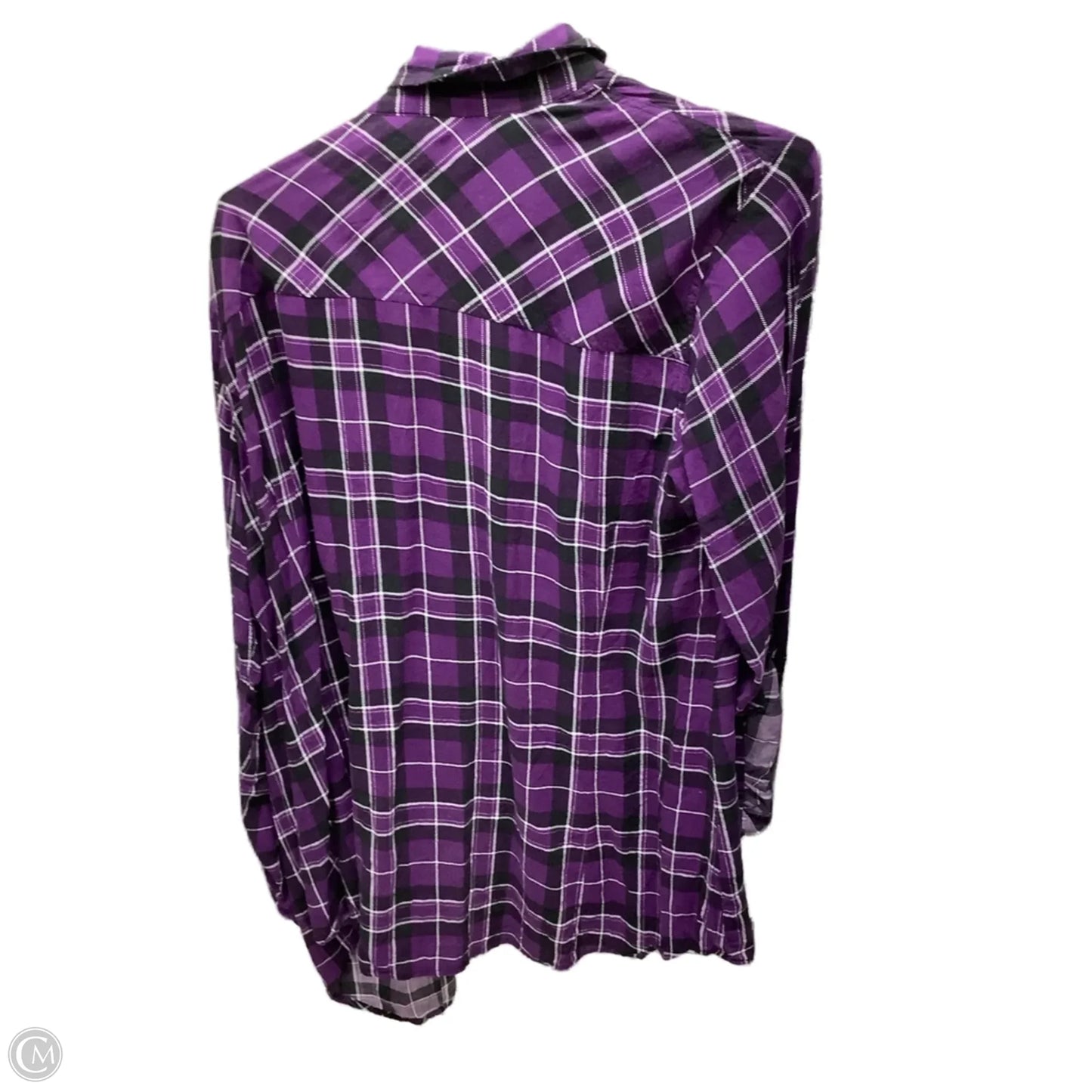 Top Long Sleeve By Torrid In Plaid Pattern, Size: 2x