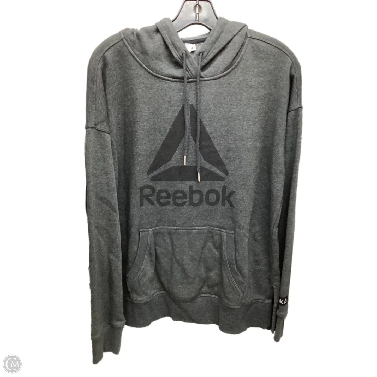 Sweatshirt Hoodie By Reebok In Grey, Size: M
