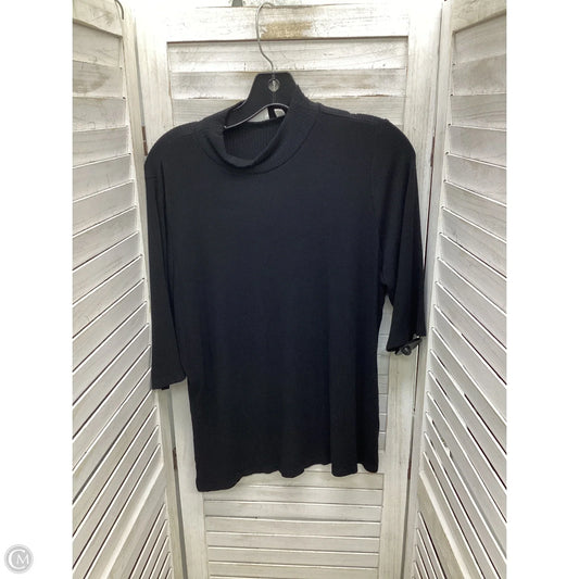Top Short Sleeve By Cyrus Knits In Black, Size: Xl