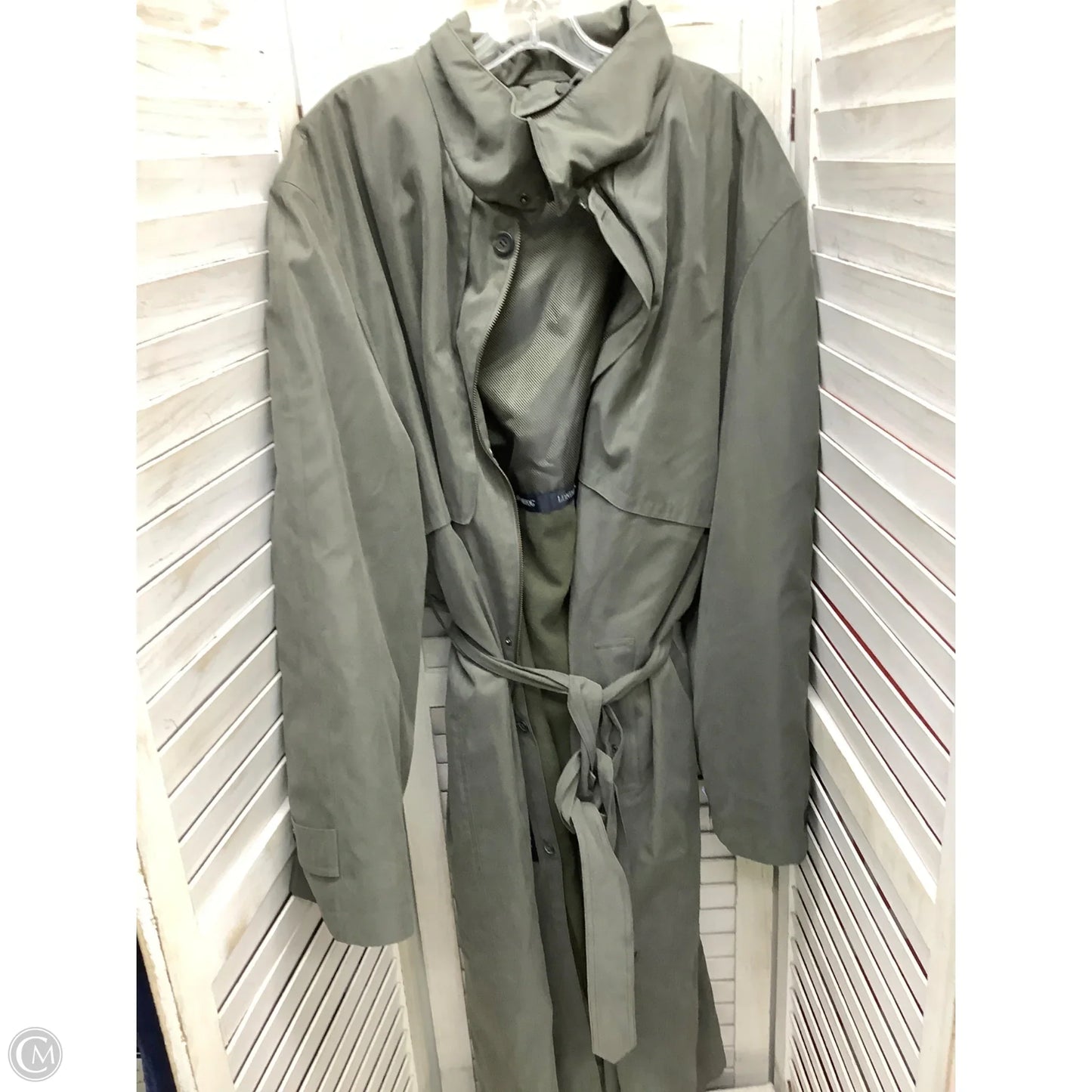 Coat Trench Coat By London Fog In Grey, Size: 18