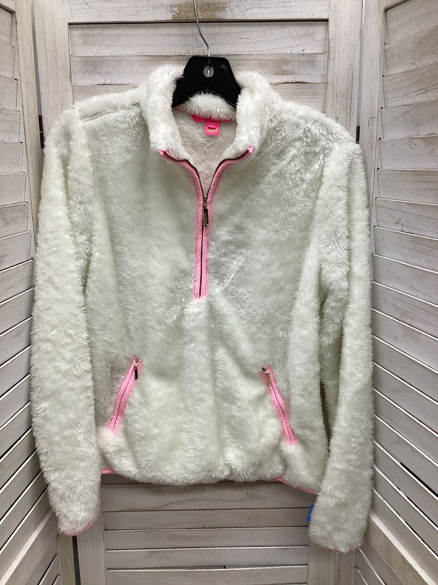 Jacket Faux Fur & Sherpa By Lilly Pulitzer In White, Size: Xs