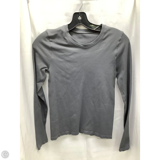 Athletic Top Long Sleeve Collar By Clothes Mentor In Grey, Size: S
