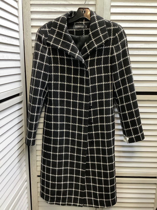 Coat Peacoat By Clothes Mentor In Plaid Pattern, Size: L