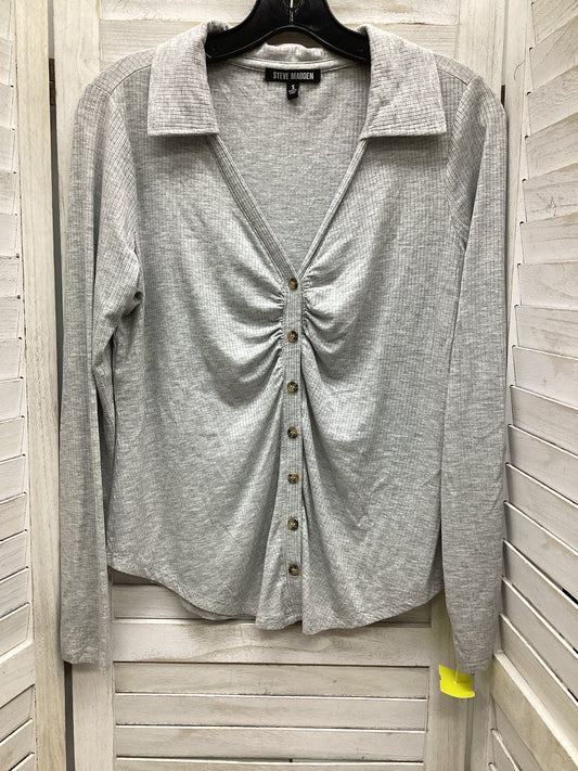 Top Long Sleeve Basic By Steve Madden In Grey, Size: S