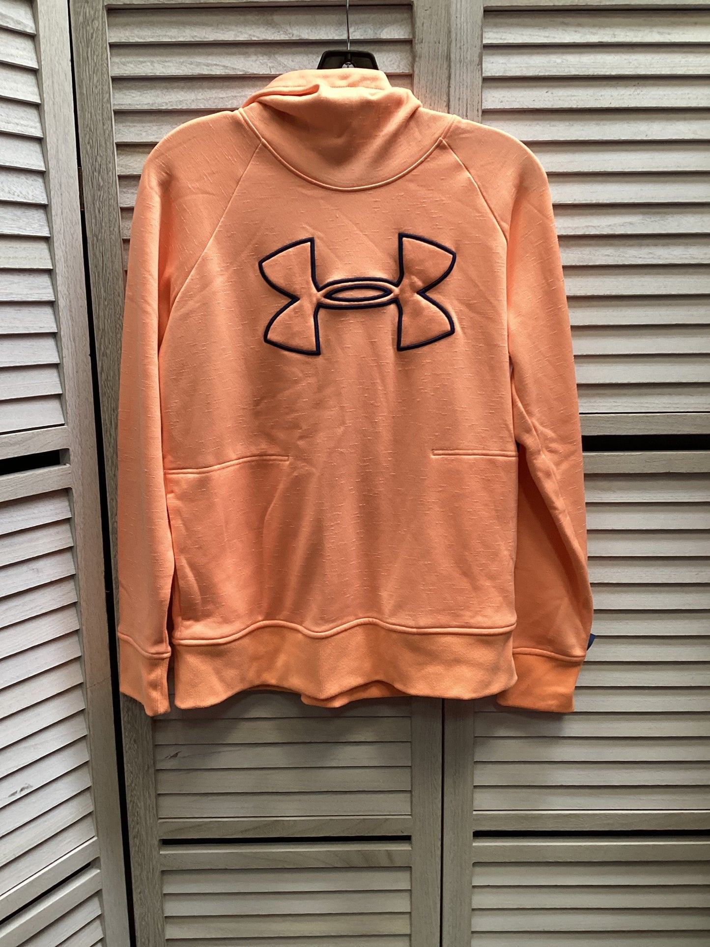 Sweatshirt Hoodie By Under Armour In Peach, Size: M