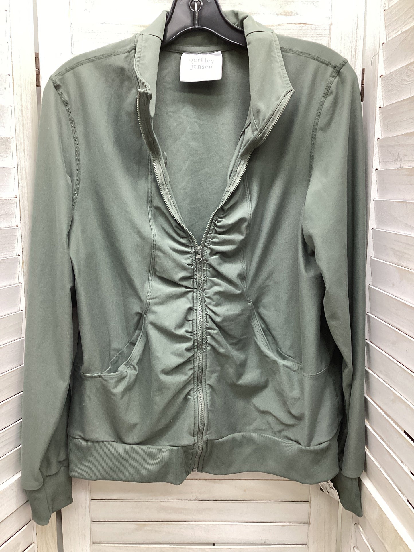 Athletic Jacket By Clothes Mentor In Green, Size: L