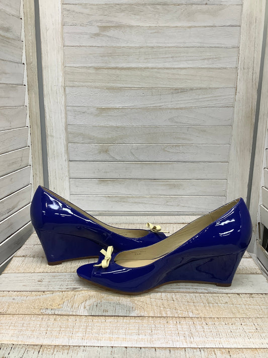 Sandals Heels Wedge By Kate Spade In Blue, Size: 8.5