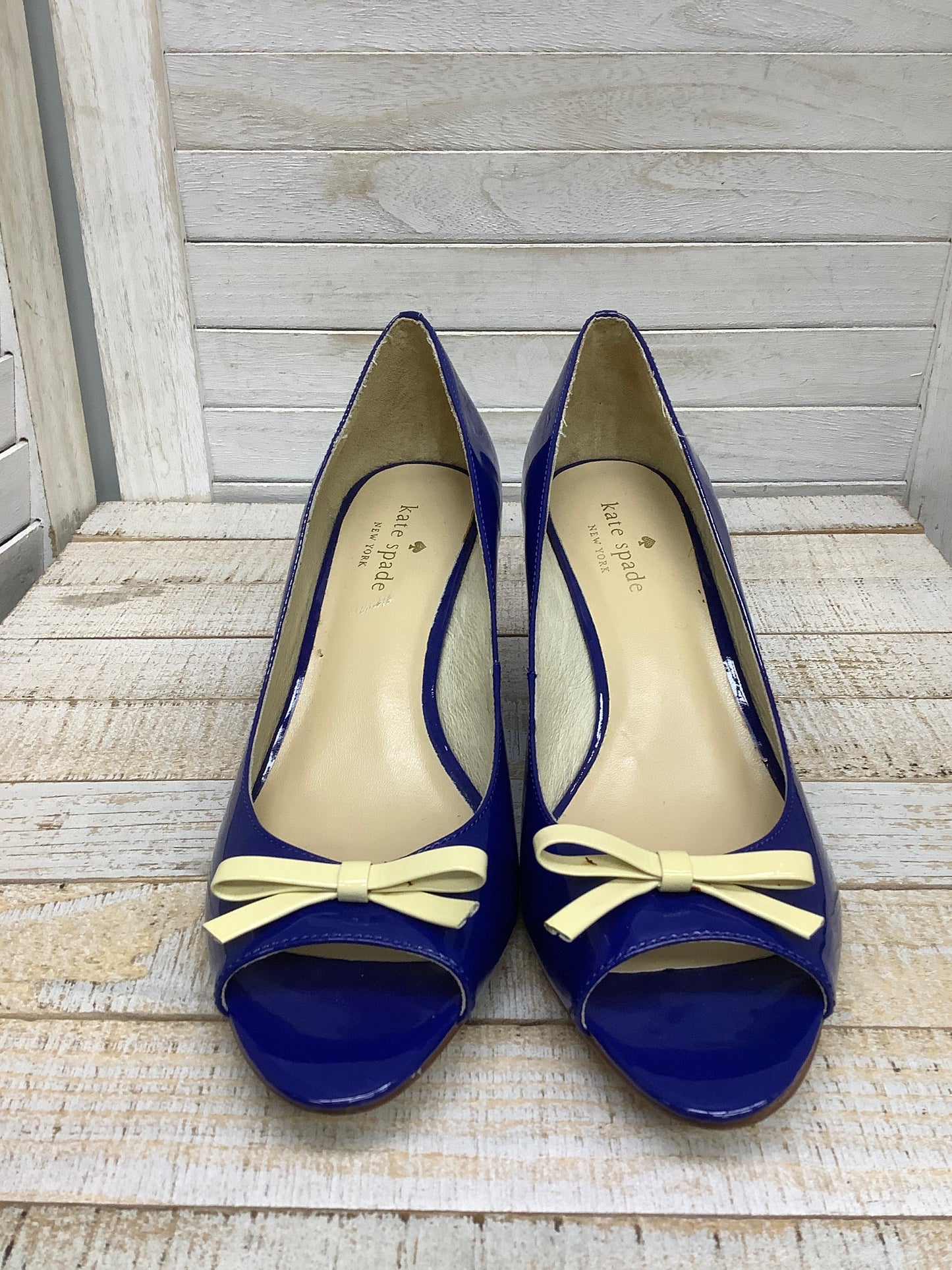 Sandals Heels Wedge By Kate Spade In Blue, Size: 8.5