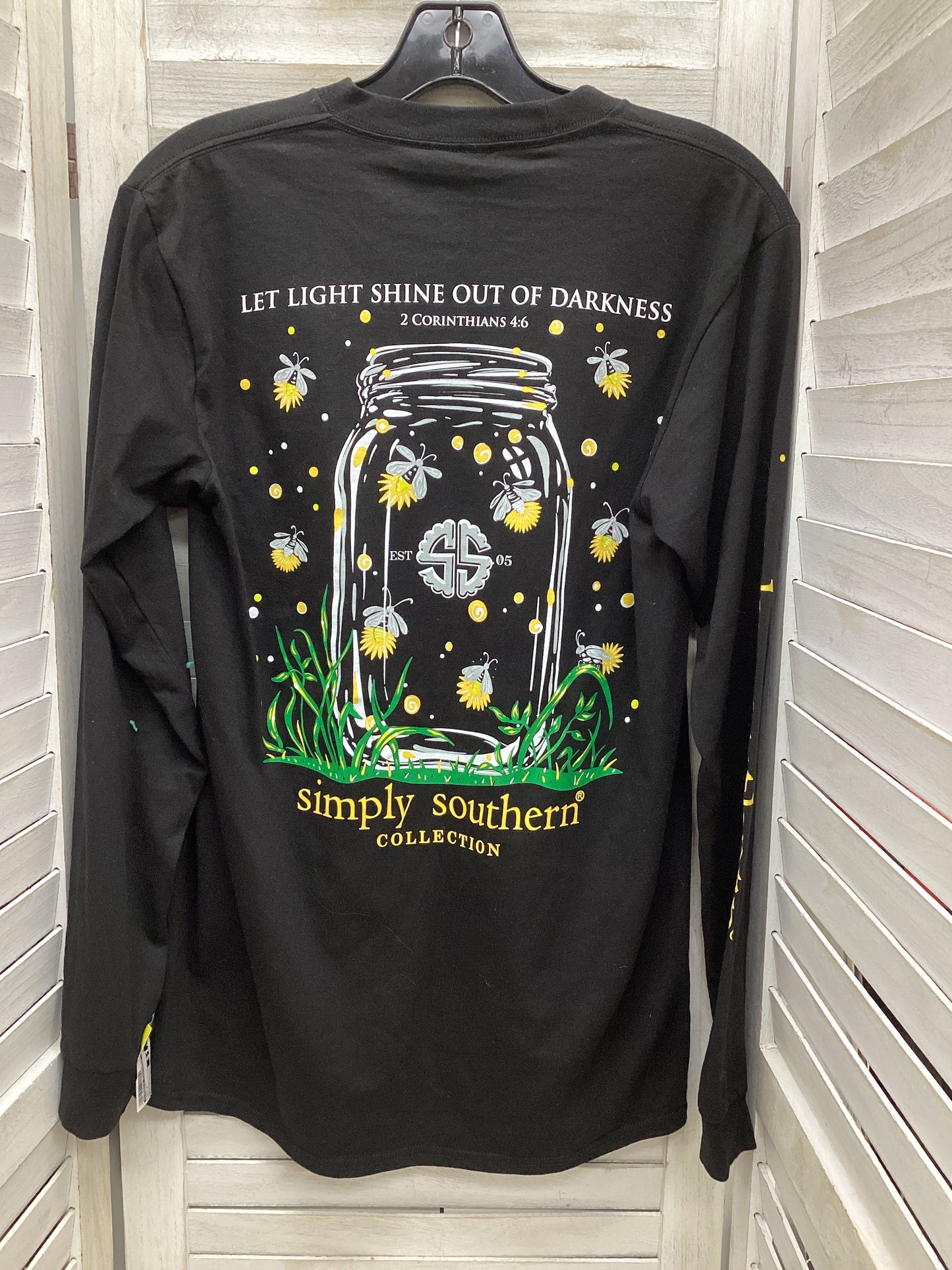 Top Long Sleeve By Simply Southern In Black, Size: S