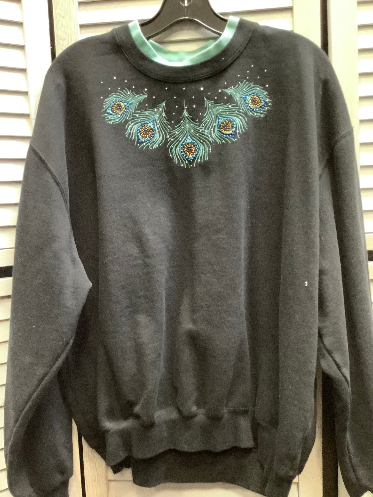 Sweatshirt Crewneck By Clothes Mentor In Black, Size: 2x