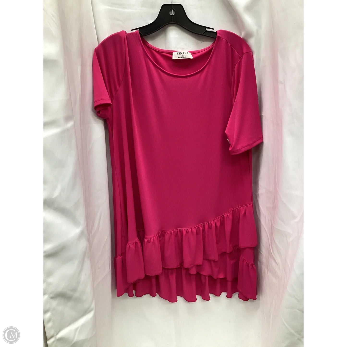 Top Short Sleeve By Zenana Outfitters In Pink, Size: Xl