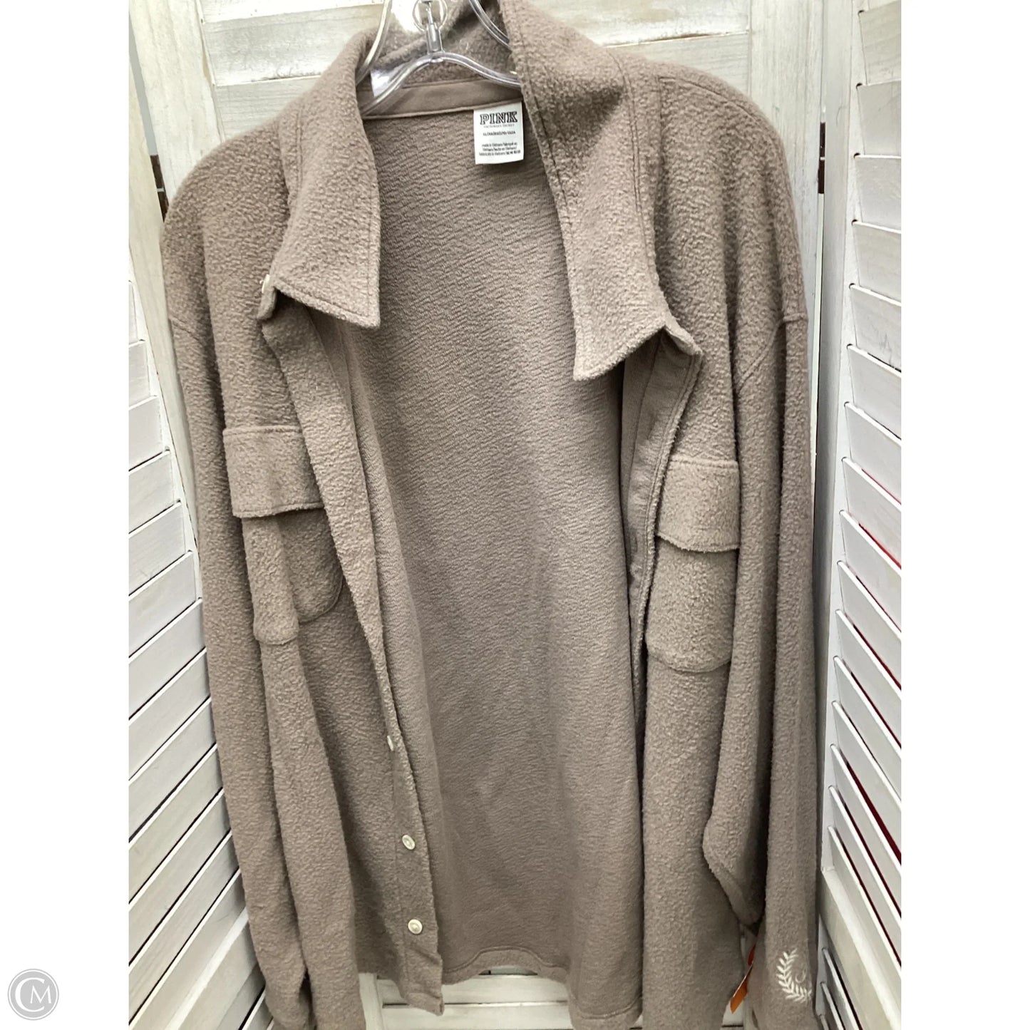 Jacket Shirt By Pink In Mauve, Size: Xl