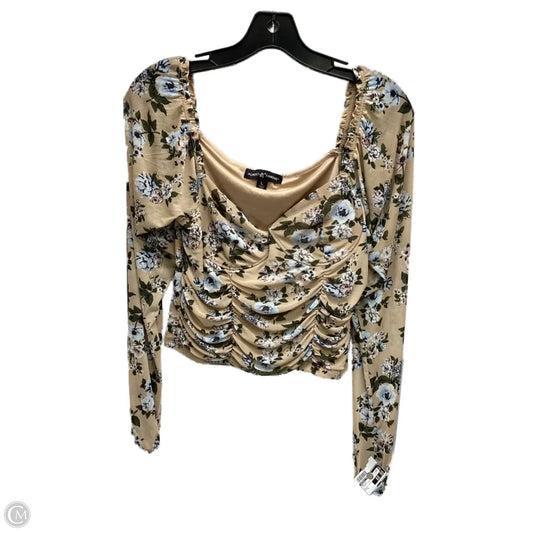 Top Long Sleeve By Almost Famous In Floral Print, Size: L