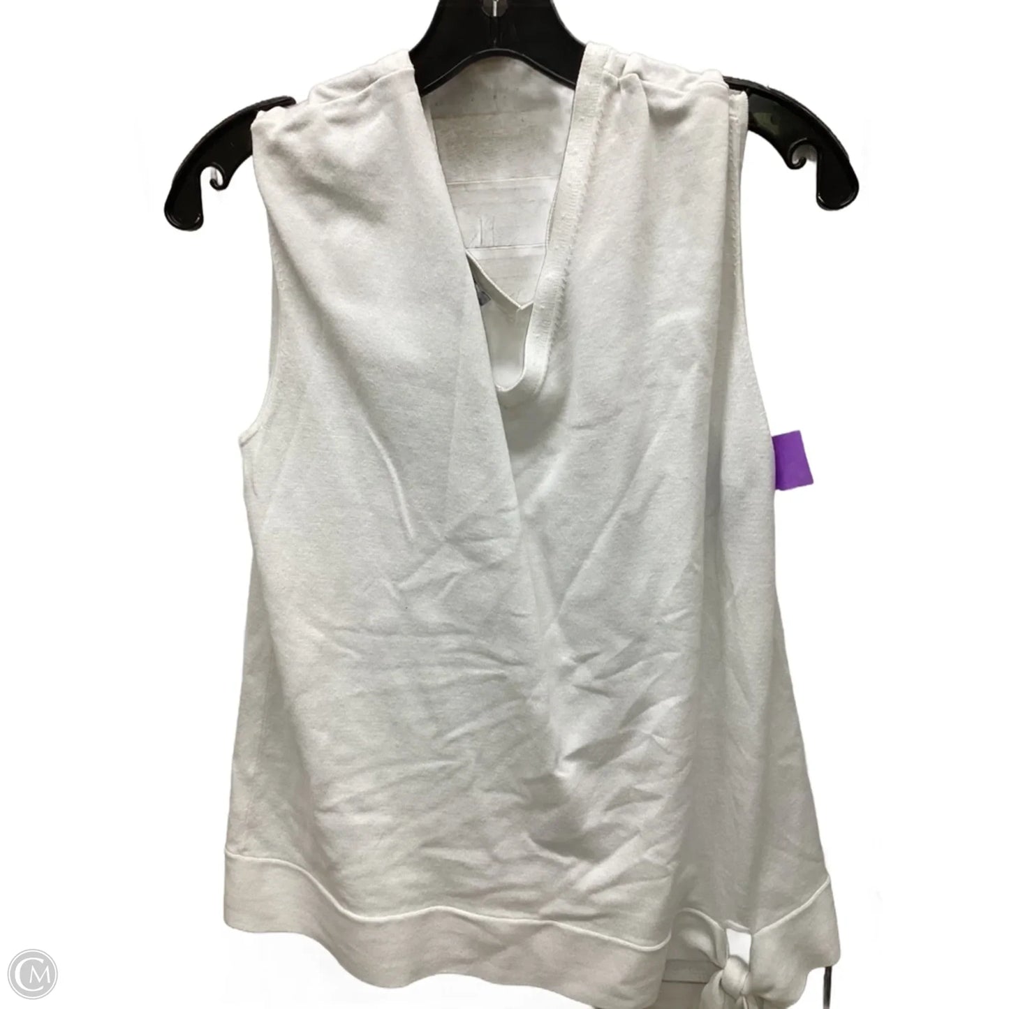 Top Sleeveless By Talbots In White, Size: L