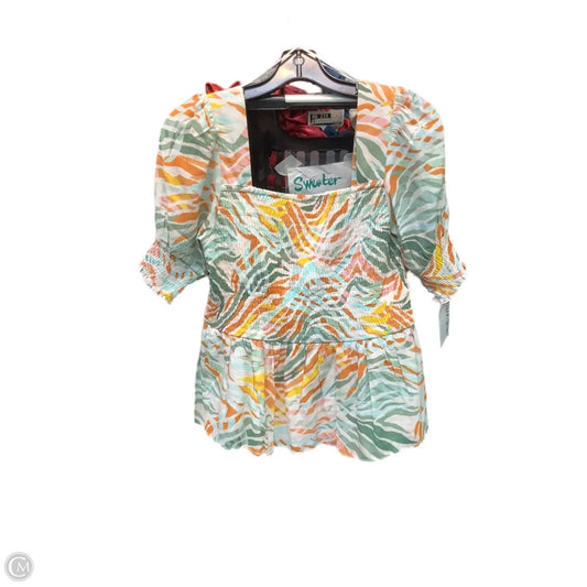 Top Short Sleeve By Nine West In Multi-colored, Size: M