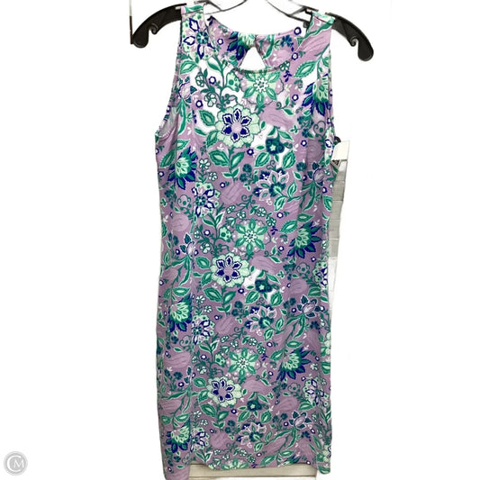 Dress Casual Midi By Talbots In Green & Purple, Size: S