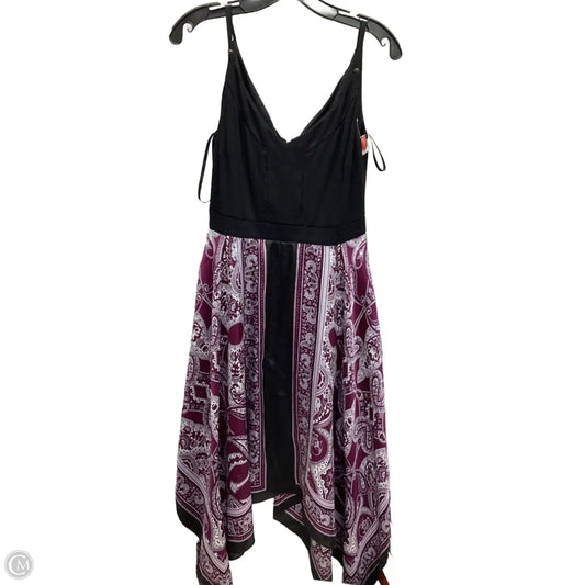 Dress Casual Midi By White House Black Market In Black & Purple, Size: S