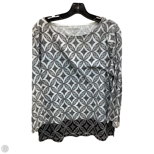 Top Long Sleeve By Talbots In Black & White, Size: Xl