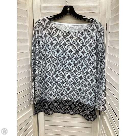Top Long Sleeve By Talbots In Black & White, Size: Xl