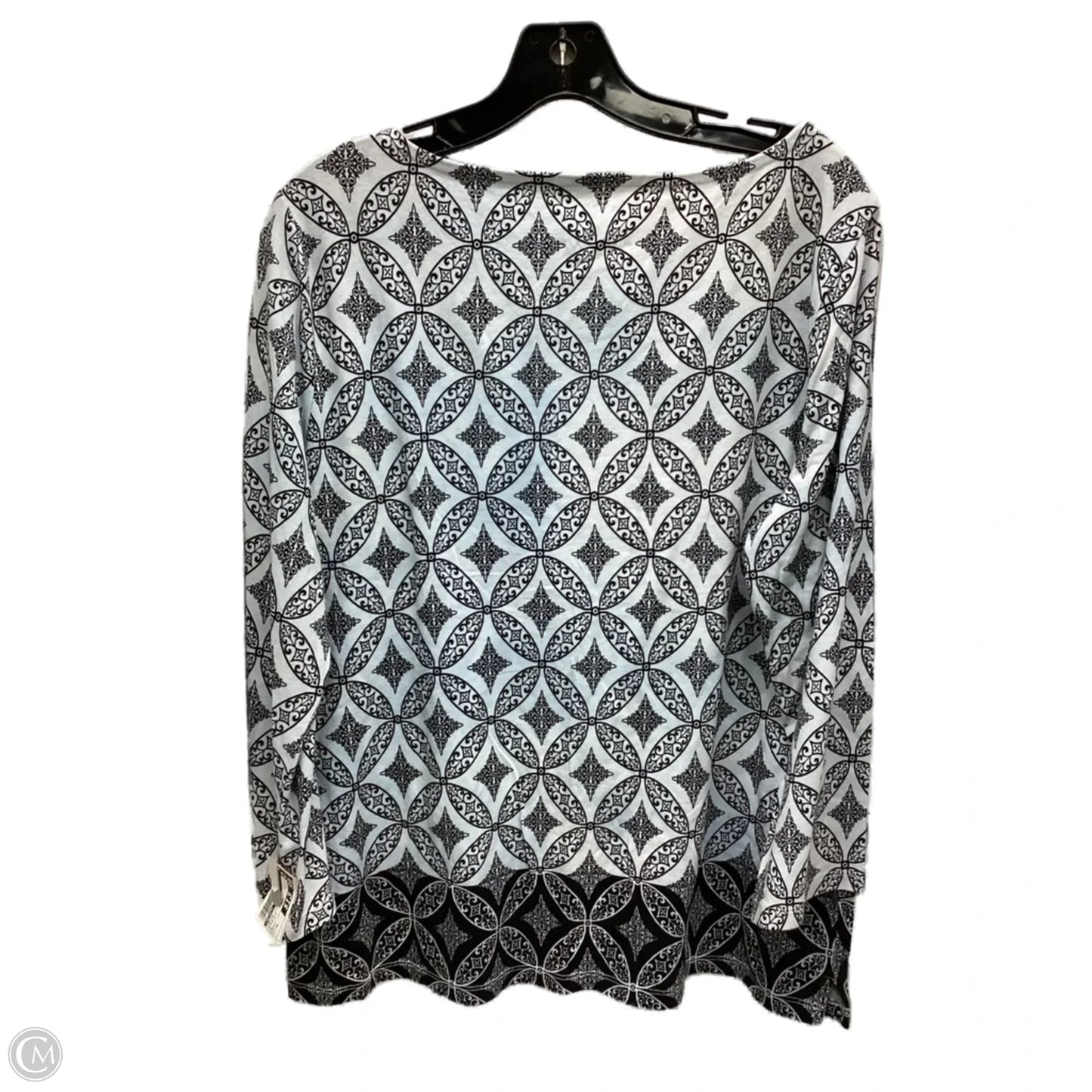 Top Long Sleeve By Talbots In Black & White, Size: Xl