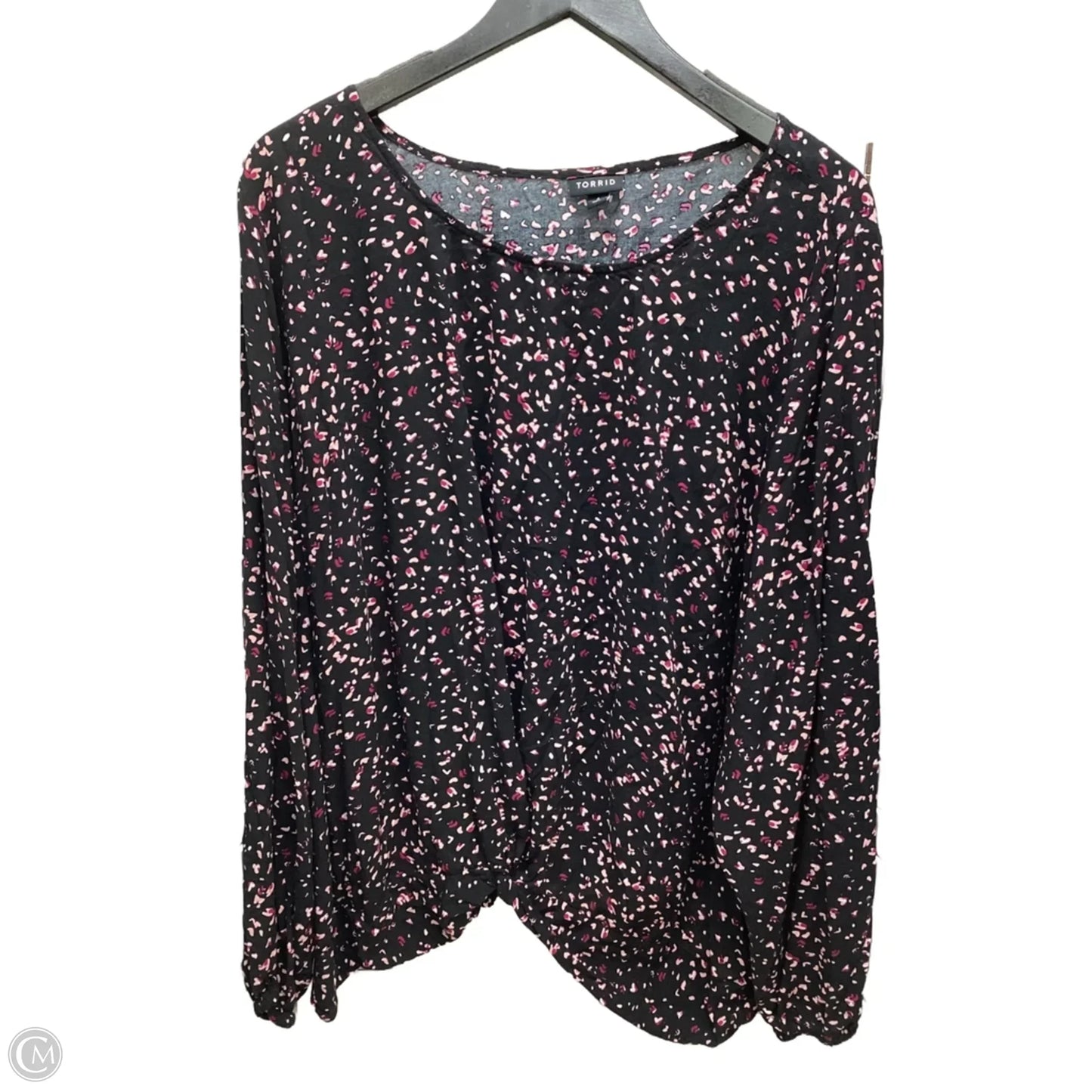 Top Long Sleeve By Torrid In Black & Pink, Size: 4x