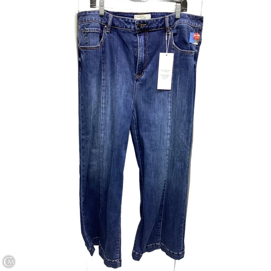 Jeans Wide Leg By Risen In Blue Denim, Size: 2x
